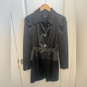 Bebe Elegant Black Trench Coat with Belt